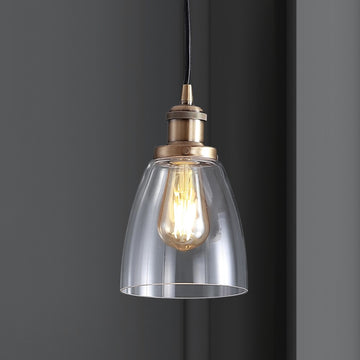 Cleo 5.5" Adjustable Metal/Glass LED Pendant - JONATHAN Y